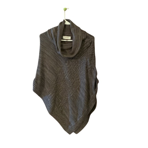Sonoma Sweaters - Sonoma Life Style Womens‎ Gray Cowl Neck Poncho L/XL Button Sleeve Detail